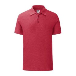   Fruit of the Loom FN66 galléros póló, ICONIC POLO, Heather Red - L