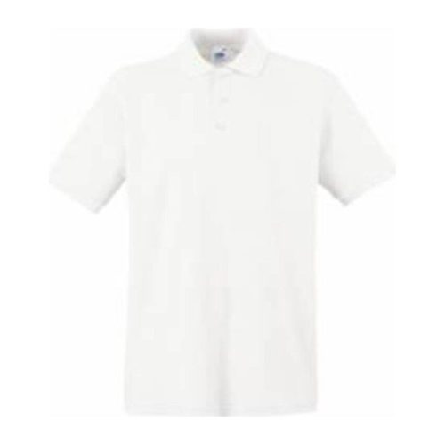 Fruit of the Loom FU21 galléros piké póló, PREMIUM POLO, White - L