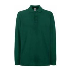   Fruit of the Loom FU24 hosszú ujjú galléros piké póló, PREMIUM LONG SLEEVE POLO, Forest Green