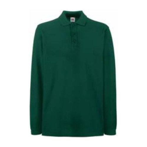 Fruit of the Loom FU24 hosszú ujjú galléros piké póló, PREMIUM LONG SLEEVE POLO, Forest Green