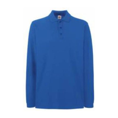 Fruit of the Loom FU24 hosszú ujjú galléros piké póló, PREMIUM LONG SLEEVE POLO, Royal Blue