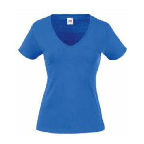 Fruit of the Loom FU27 Női V-nyakú póló, LADY FIT VALUEWEIGHT V-NECK T, Royal Blue