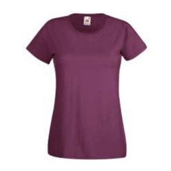   Fruit of the Loom FU78 Női környakas póló, LADY-FIT VALUEWEIGHT T, Burgundy - S