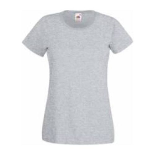 Fruit of the Loom FU78 Női környakas póló, LADY-FIT VALUEWEIGHT T, Heather Grey - S