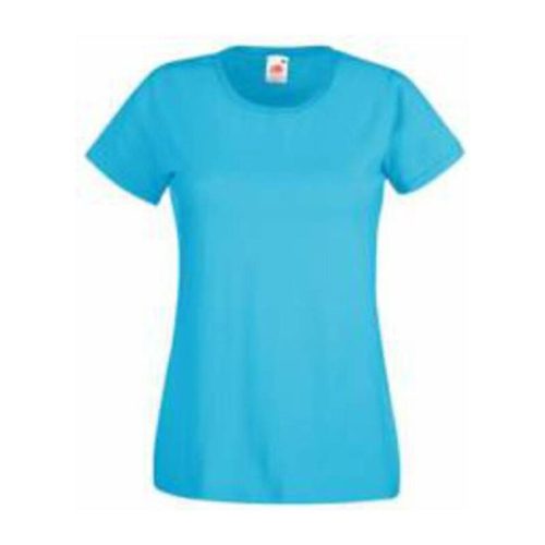 Fruit of the Loom FU78 Női környakas póló, LADY-FIT VALUEWEIGHT T, Azure - S