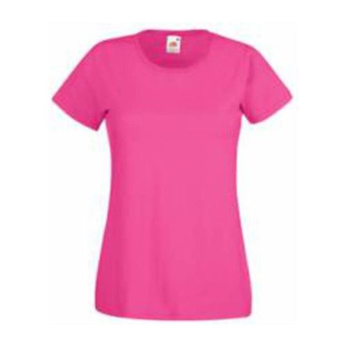 Fruit of the Loom FU78 Női környakas póló, LADY-FIT VALUEWEIGHT T, Fuchsia - S