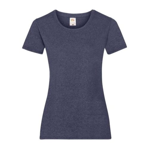 Fruit of the Loom FU78 Női környakas póló, LADY-FIT VALUEWEIGHT T, Vintage Heather Navy - S