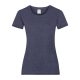 Fruit of the Loom FU78 Női környakas póló, LADY-FIT VALUEWEIGHT T, Vintage Heather Navy - S