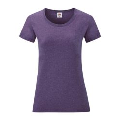   Fruit of the Loom FU78 Női környakas póló, LADY-FIT VALUEWEIGHT T, Heather Purple - S