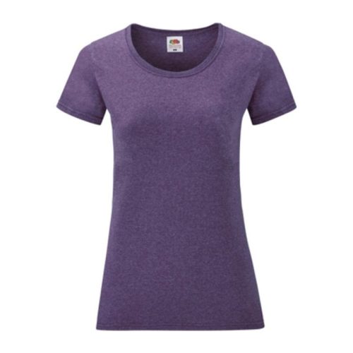 Fruit of the Loom FU78 Női környakas póló, LADY-FIT VALUEWEIGHT T, Heather Purple - M