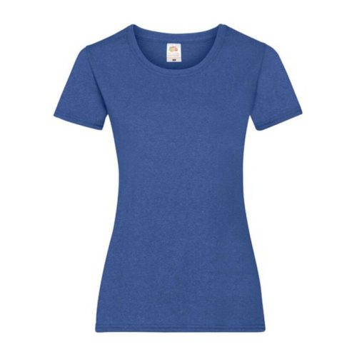 Fruit of the Loom FU78 Női környakas póló, LADY-FIT VALUEWEIGHT T, Retro Heather Royal - S