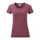 Fruit of the Loom FU78 Női környakas póló, LADY-FIT VALUEWEIGHT T, Heather Burgundy - S