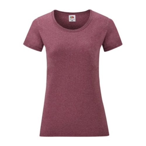 Fruit of the Loom FU78 Női környakas póló, LADY-FIT VALUEWEIGHT T, Heather Burgundy - 2XL