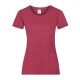 Fruit of the Loom FU78 Női környakas póló, LADY-FIT VALUEWEIGHT T, Vintage Heather Red - S