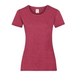   Fruit of the Loom FU78 Női környakas póló, LADY-FIT VALUEWEIGHT T, Vintage Heather Red - 2XL