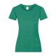 Fruit of the Loom FU78 Női környakas póló, LADY-FIT VALUEWEIGHT T, Retro Heather Green - S