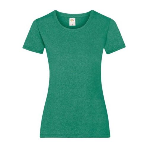 Fruit of the Loom FU78 Női környakas póló, LADY-FIT VALUEWEIGHT T, Retro Heather Green - 2XL