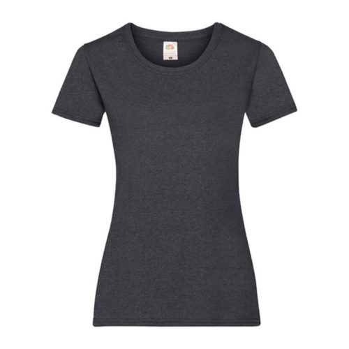 Fruit of the Loom FU78 Női környakas póló, LADY-FIT VALUEWEIGHT T, Dark Heather Grey - S