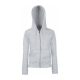 Fruit of the Loom FU84 zipzáras kapucnis Női pulóver, LADY FIT HOODED JACKET, Heather Grey - L