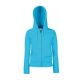 Fruit of the Loom FU84 zipzáras kapucnis Női pulóver, LADY FIT HOODED JACKET, Azure - XL