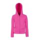 Fruit of the Loom FU84 zipzáras kapucnis Női pulóver, LADY FIT HOODED JACKET, Fuchsia - S