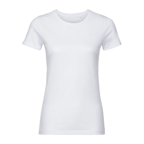 RUSSELL 108F biopamut Női rövid ujjú póló, White-XL