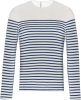 Férfi kereknyakú csíkos hosszú ujjú póló, Kariban KA366, Striped White/Navy-L