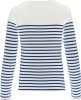 Női hosszú ujjú, csíkos pamut póló, Kariban KA386, Striped White/Navy-L