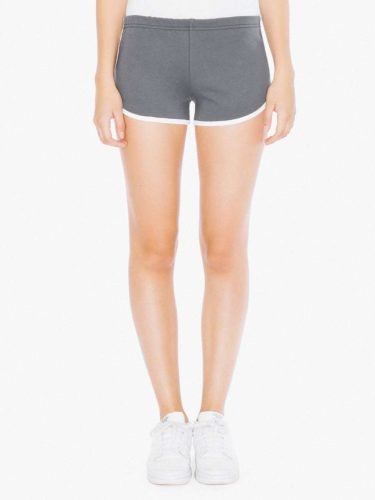 AA7301 Női pamut short, futónadrág American Apparel, Asphalt/White-L