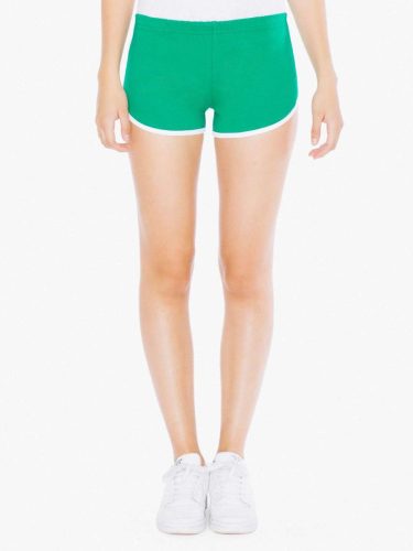 AA7301 Női pamut short, futónadrág American Apparel, Kelly Green/White-L