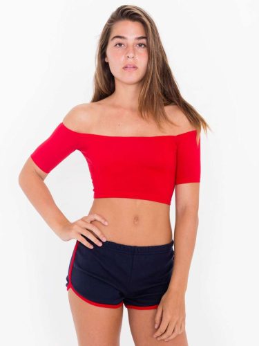 AA7301 Női pamut short, futónadrág American Apparel, Navy/Red-L