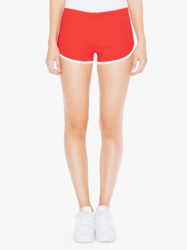 AA7301 Női pamut short, futónadrág American Apparel, Red/White-L