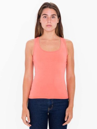 AA8308 Női sztrecs pamut ujjatlan póló-trikó American Apparel, Coral-2XL