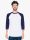 AABB453 3/4 ujjú kétszínű unisex póló American Apparel, White/Navy-M