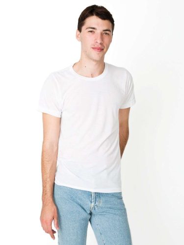 AAPL401 szublimálható unisex rövid ujjú póló American Apparel, White-L