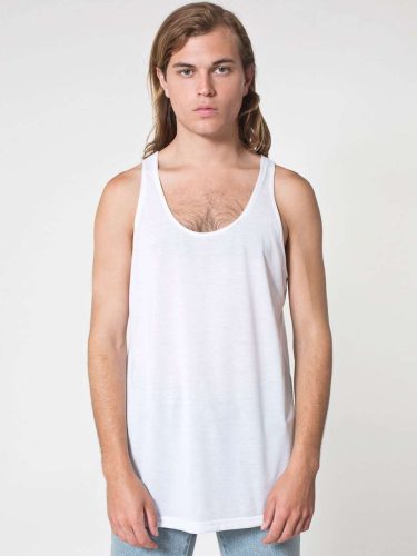 AAPL408 szublimálható unisex ujjatlan póló American Apparel, White-L