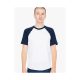 AARSABB4237 kétszínű raglános rövid ujjú póló American Apparel, White/Navy-2XL