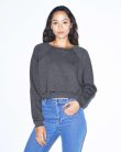 AARSAF3451 rövid derekú Női kereknyakas pulóver American Apparel, Dark Heather Grey-L