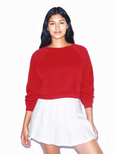 AARSAF3451 rövid derekú Női kereknyakas pulóver American Apparel, Red-L