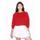 AARSAF3451 rövid derekú Női kereknyakas pulóver American Apparel, Red-L