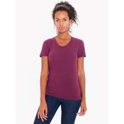   AATR301 Női tri-blend rövid ujjú póló American Apparel, Tri-Cranberry-S