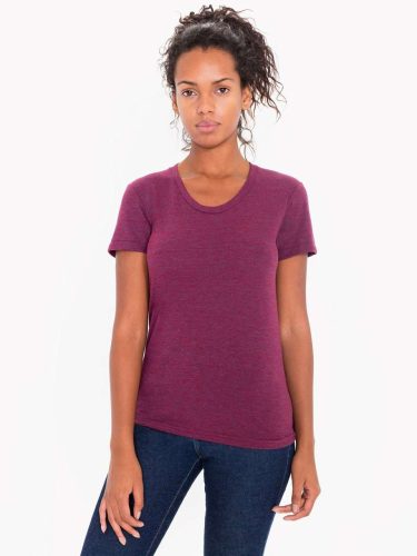 AATR301 Női tri-blend rövid ujjú póló American Apparel, Tri-Cranberry-XL