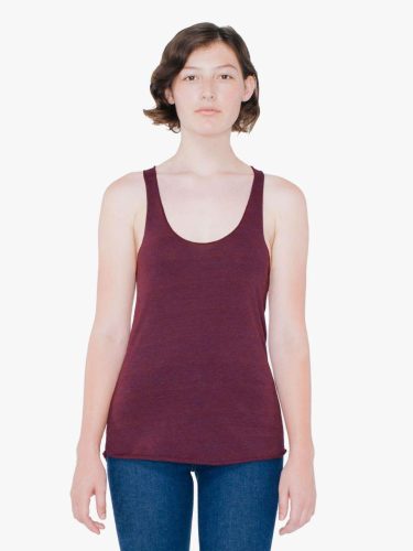 AATR308 Női tri-blend ujjatlan póló-trikó American Apparel, Tri-Cranberry-L