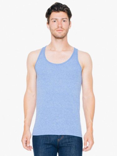 AATR408 unisex tri-blend ujjatlan póló-trikó American Apparel, Athletic Blue-S