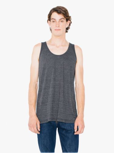 AATR408 unisex tri-blend ujjatlan póló-trikó American Apparel, Tri-Black-S