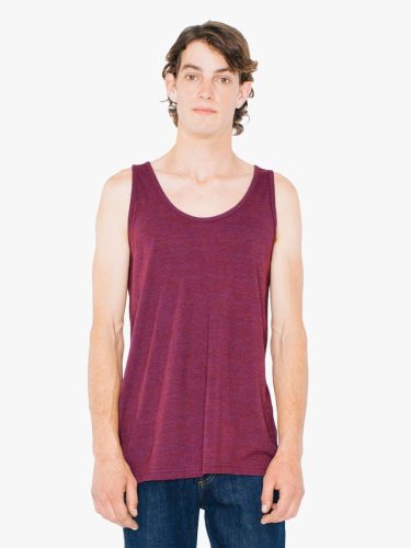 AATR408 unisex tri-blend ujjatlan póló-trikó American Apparel, Tri-Cranberry-XL