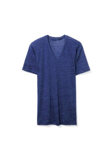 AATR461 V-nyakú unisex tri-blend rövid ujjú póló American Apparel, Tri-Indigo-L