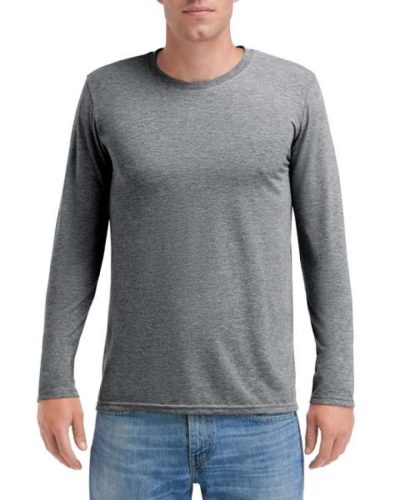 AN6740 környakas unisex hosszú ujjú póló Anvil, Heather Graphite-L