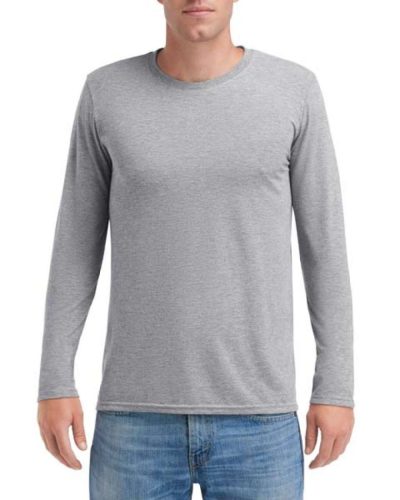 AN6740 környakas unisex hosszú ujjú póló Anvil, Heather Grey-L