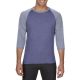 AN6755 3/4 ujjú tri-blend férfi póló Anvil, Heather Blue/Heather Grey-L